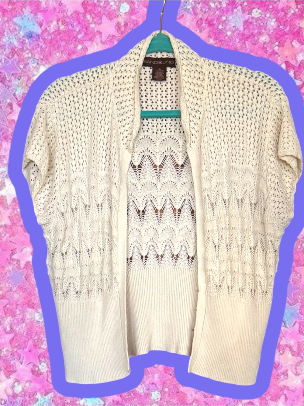Bandolino bolero shrug cardi sweater S M L XL cardigan Y2K 2000s crochet cache